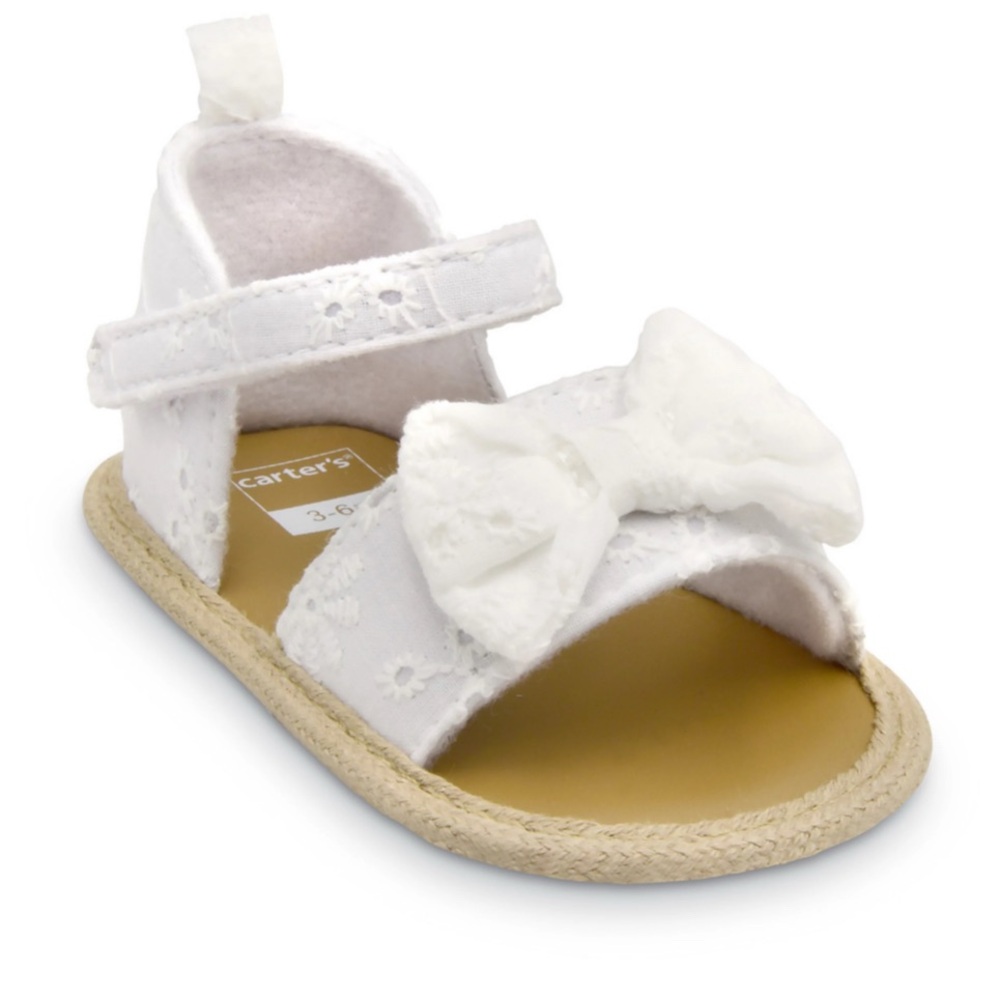 Carter's White Eyelet Baby Girl Sandals Size 9-12months NWOT